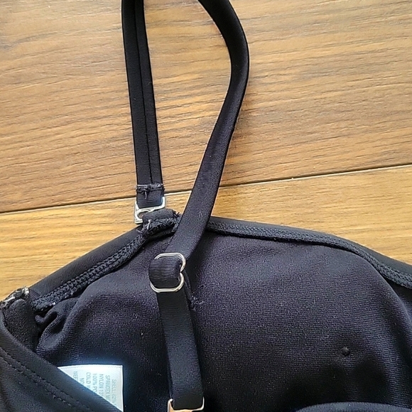 Kona Sol Classic Black One Piece Swimsuit, Ruched Front, Open Back. Size Small - Picture 3 of 4